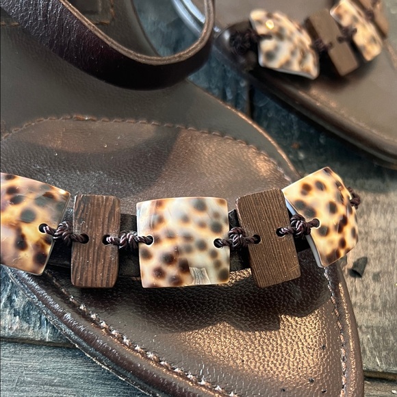 Sergio Rossi Brown Leopard Heeled Sandals - Picture 2 of 4